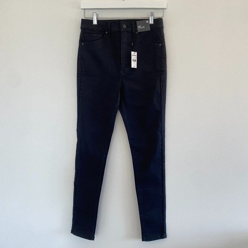 NWT Express Super High Rise Skinny Jeans Black Size 4